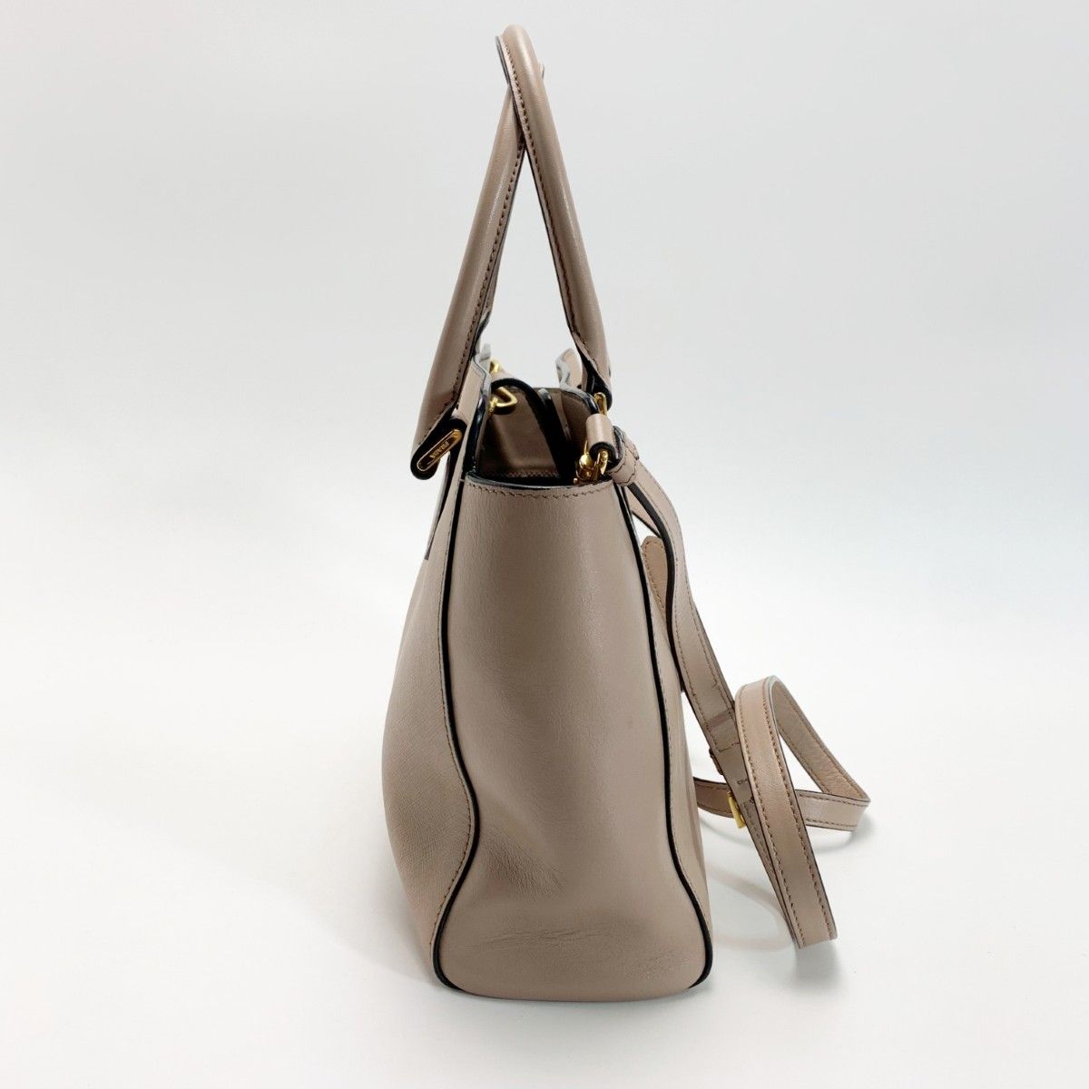Prada Saffiano 2-Way Bag Beige with Trap — view 4