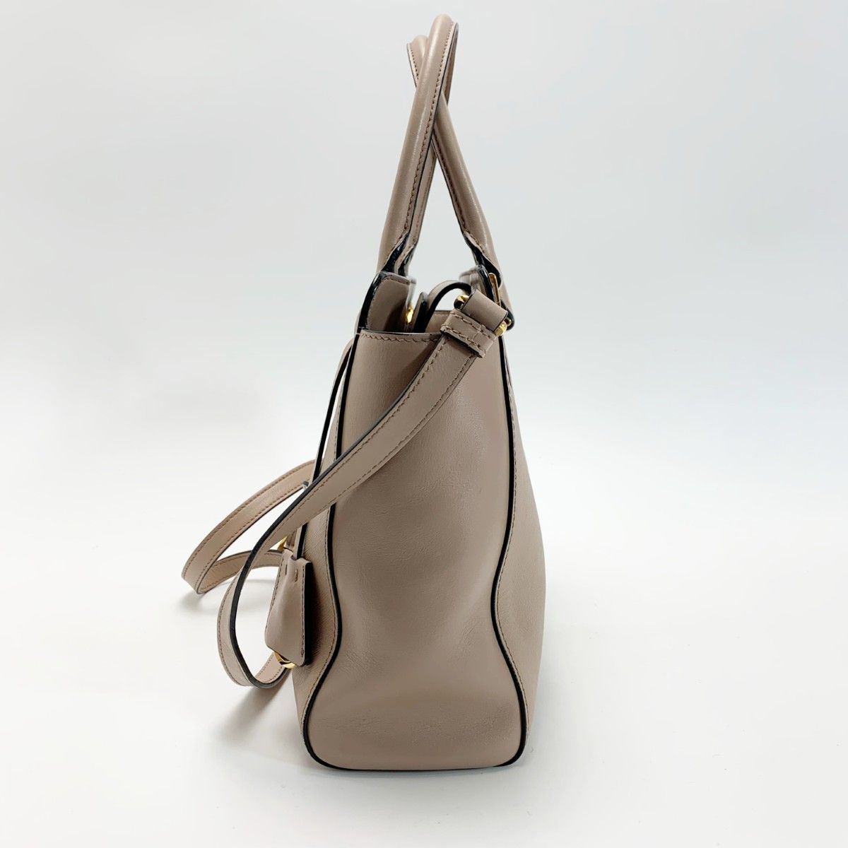 Prada Saffiano 2-Way Bag Beige with Trap — view 3