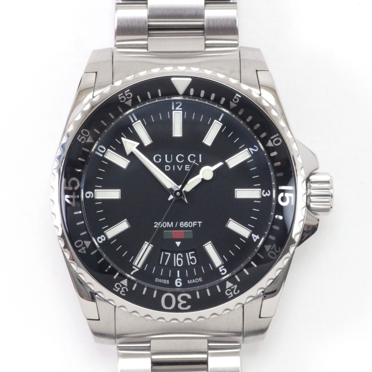 Gucci Watch Quartz Stainless Steel Black 136.3