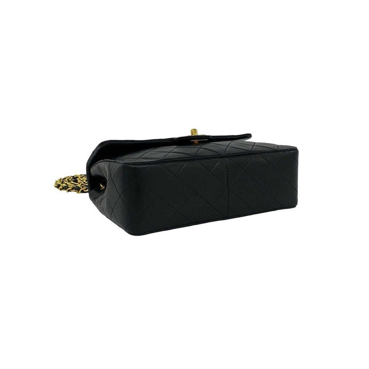Chanel Quilted CC Logo Lambskin Shoulder Bag Black — view 7