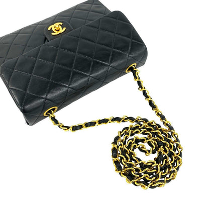 Chanel Quilted CC Logo Lambskin Shoulder Bag Black — view 4