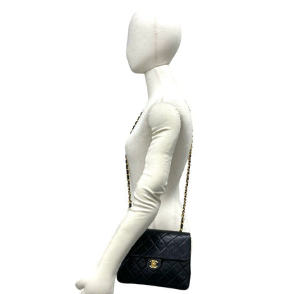 Chanel Quilted CC Logo Lambskin Shoulder Bag Black — view 2
