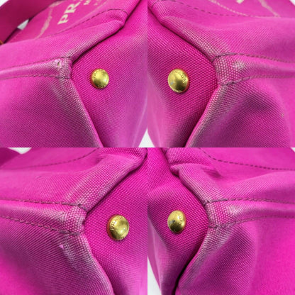Prada Canapa Shocking Pink Shoulder Bag Tote Canvas — view 8