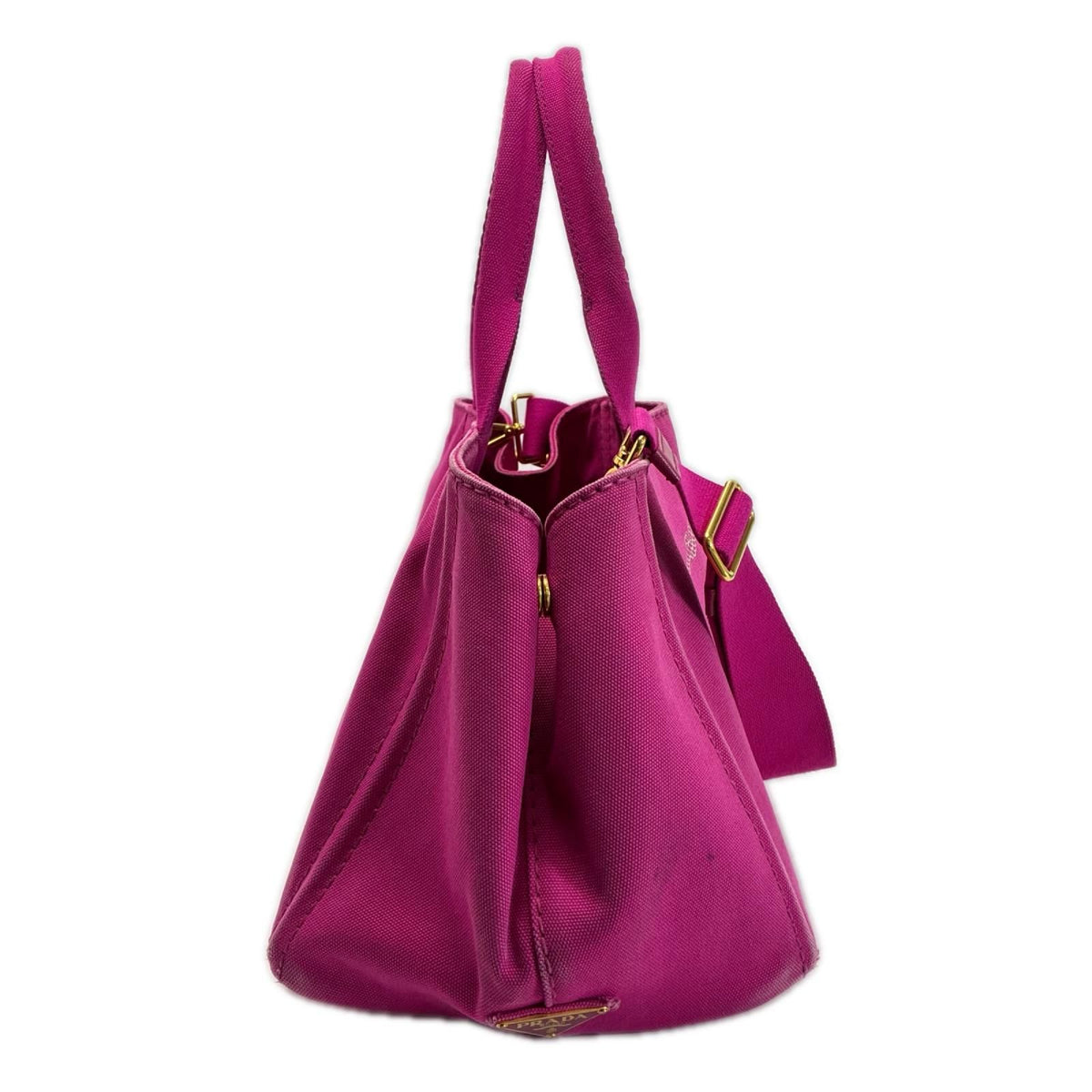 Prada Canapa Shocking Pink Shoulder Bag Tote Canvas — view 3