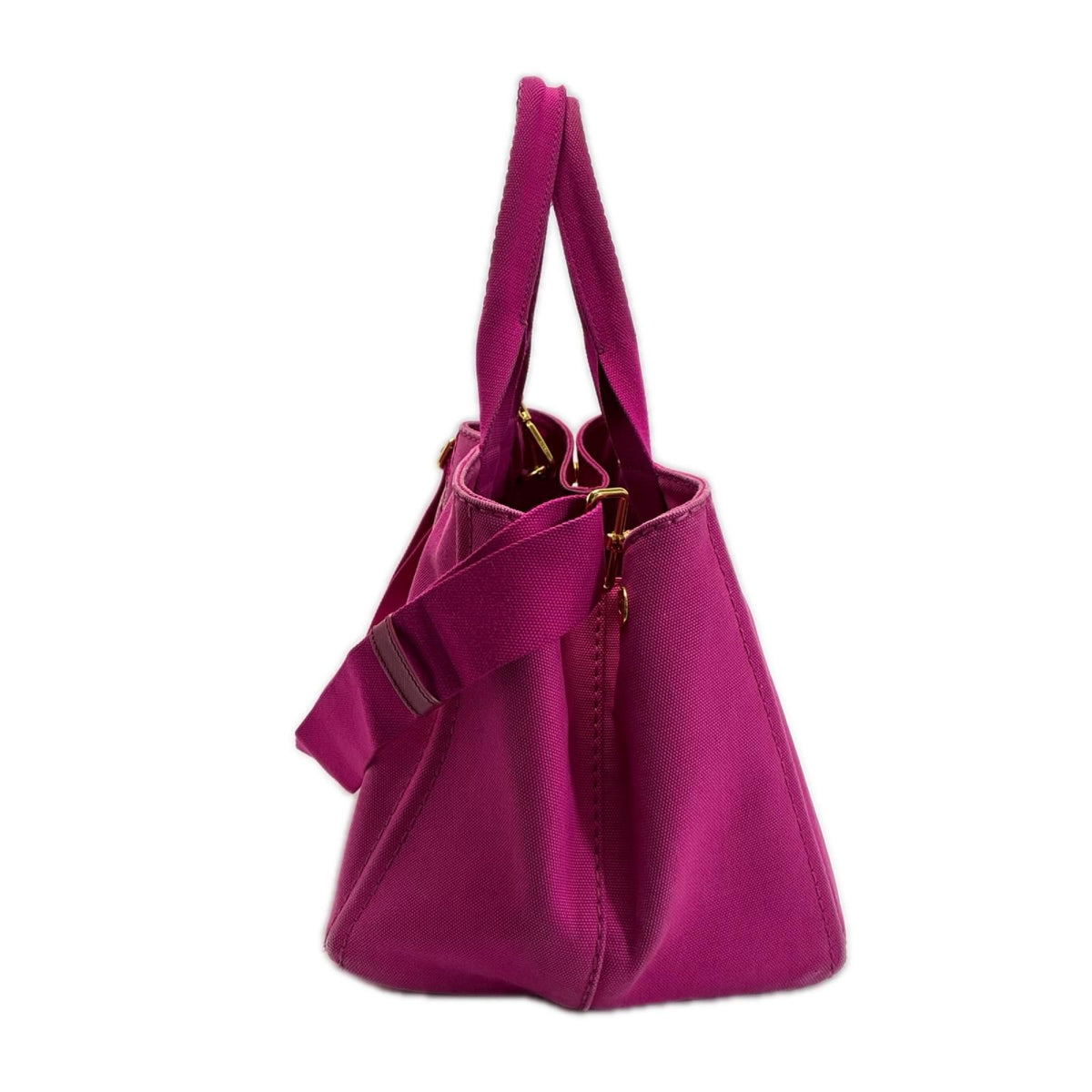 Prada Canapa Shocking Pink Shoulder Bag Tote Canvas — view 2