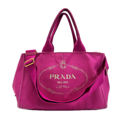 Prada Canapa Shocking Pink Shoulder Bag Tote Canvas