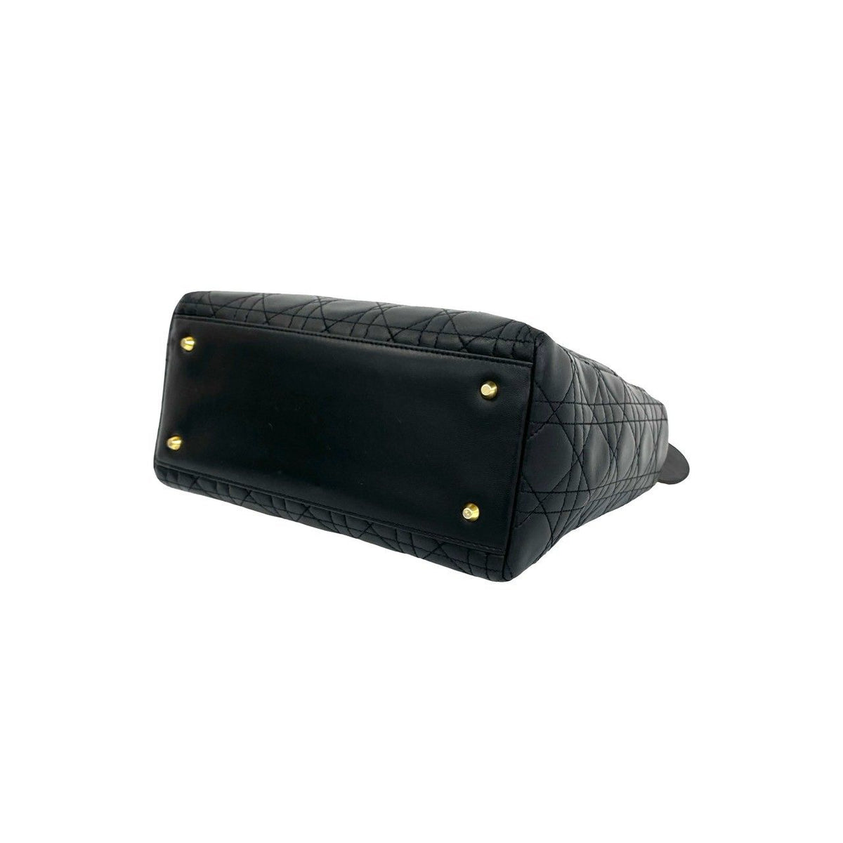 Dior Vintage Lady Lambskin 2-Way Shoulder Bag Black — view 8