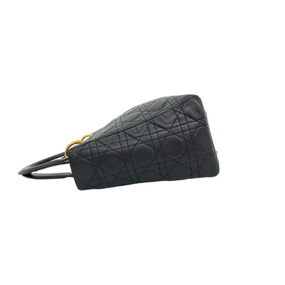 Dior Vintage Lady Lambskin 2-Way Shoulder Bag Black — view 5