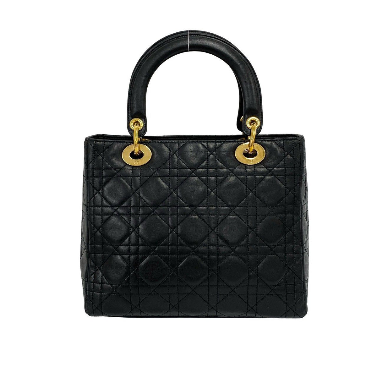 Dior Vintage Lady Lambskin 2-Way Shoulder Bag Black — view 3