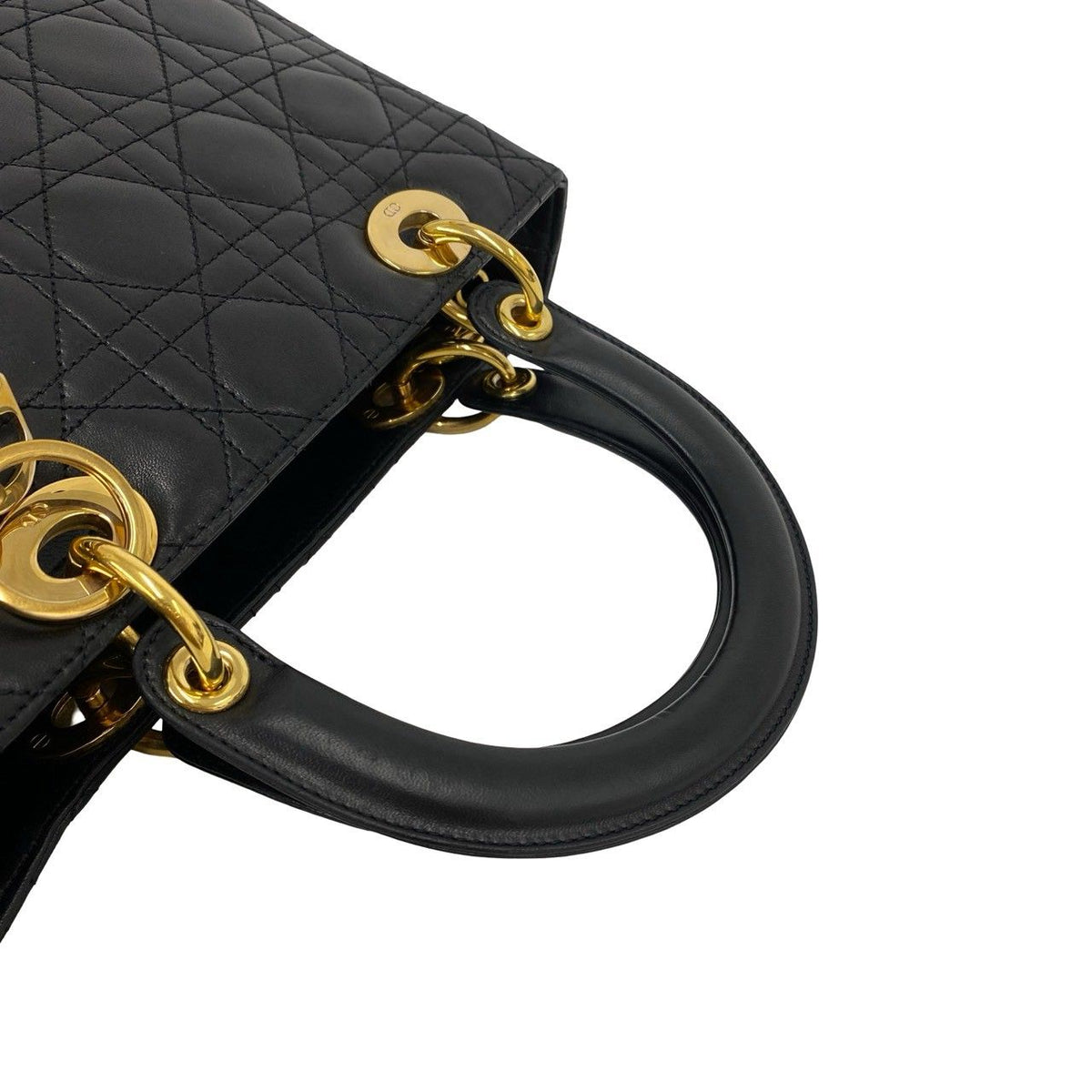 Dior Vintage Lady Lambskin 2-Way Shoulder Bag Black — view 4