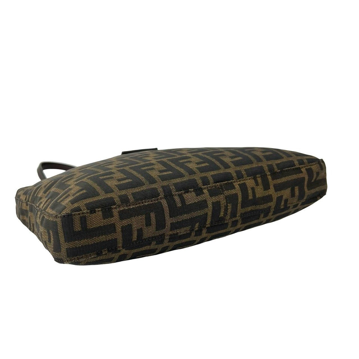 Fendi Zucca FF Pattern Canvas Leather Tote Shoulder Bag Brown — view 7