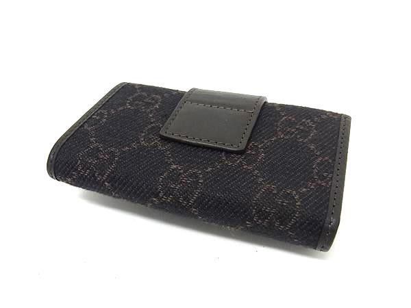 Gucci Key Case Dark Brown GG Canvas Leather Key Holder — view 2