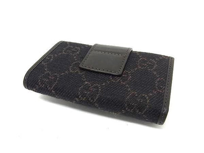 Gucci Key Case Dark Brown GG Canvas Leather Key Holder — view 2