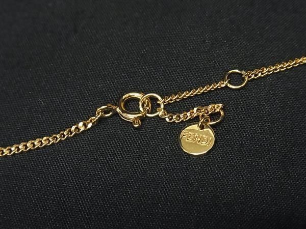 Fendi Necklace Fendi First Gold Metal Rhinestone Pendant — view 5