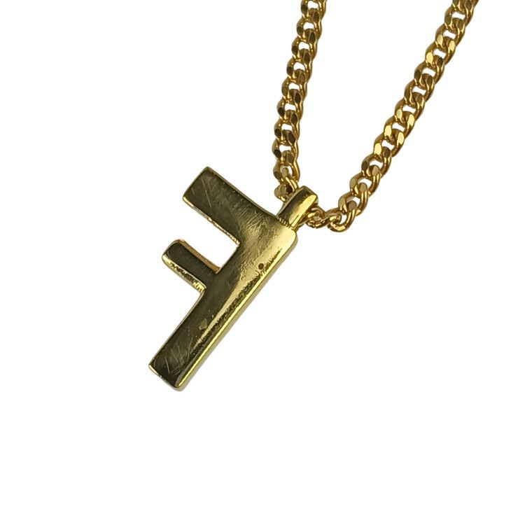 Fendi Necklace Fendi First Gold Metal Rhinestone Pendant — view 4