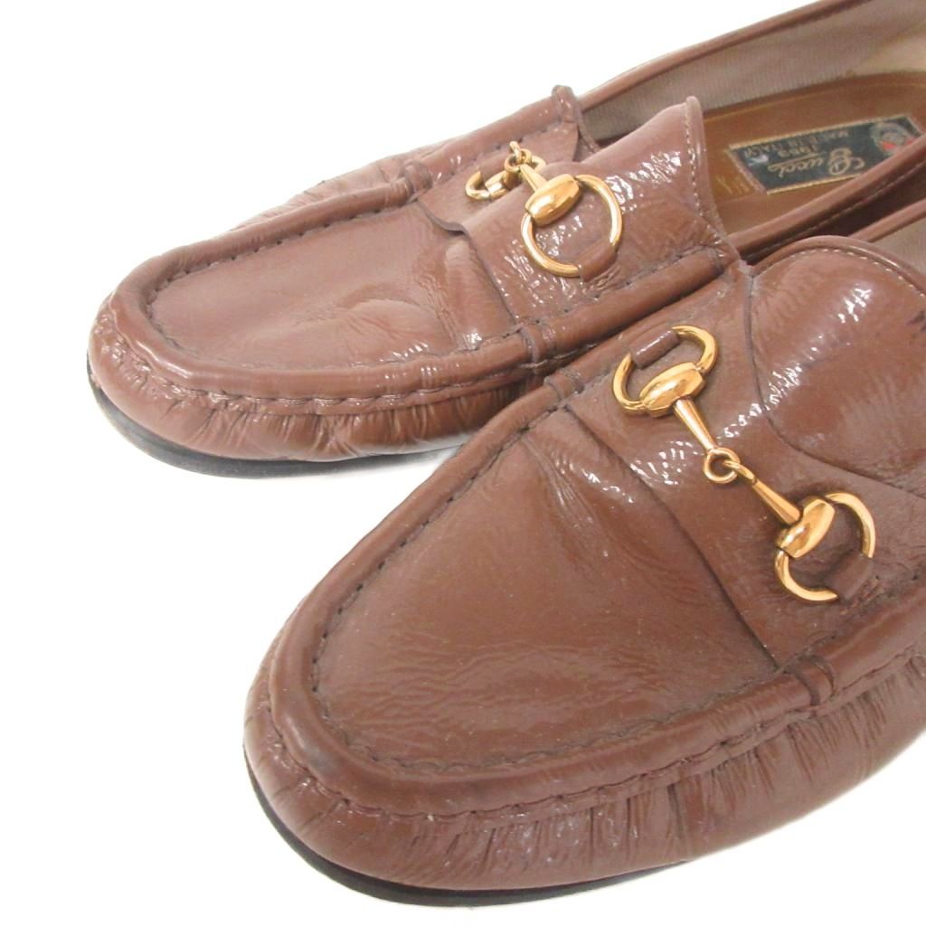 Gucci Loafers Leather Shoes Horsebit Glossy Brown — view 5