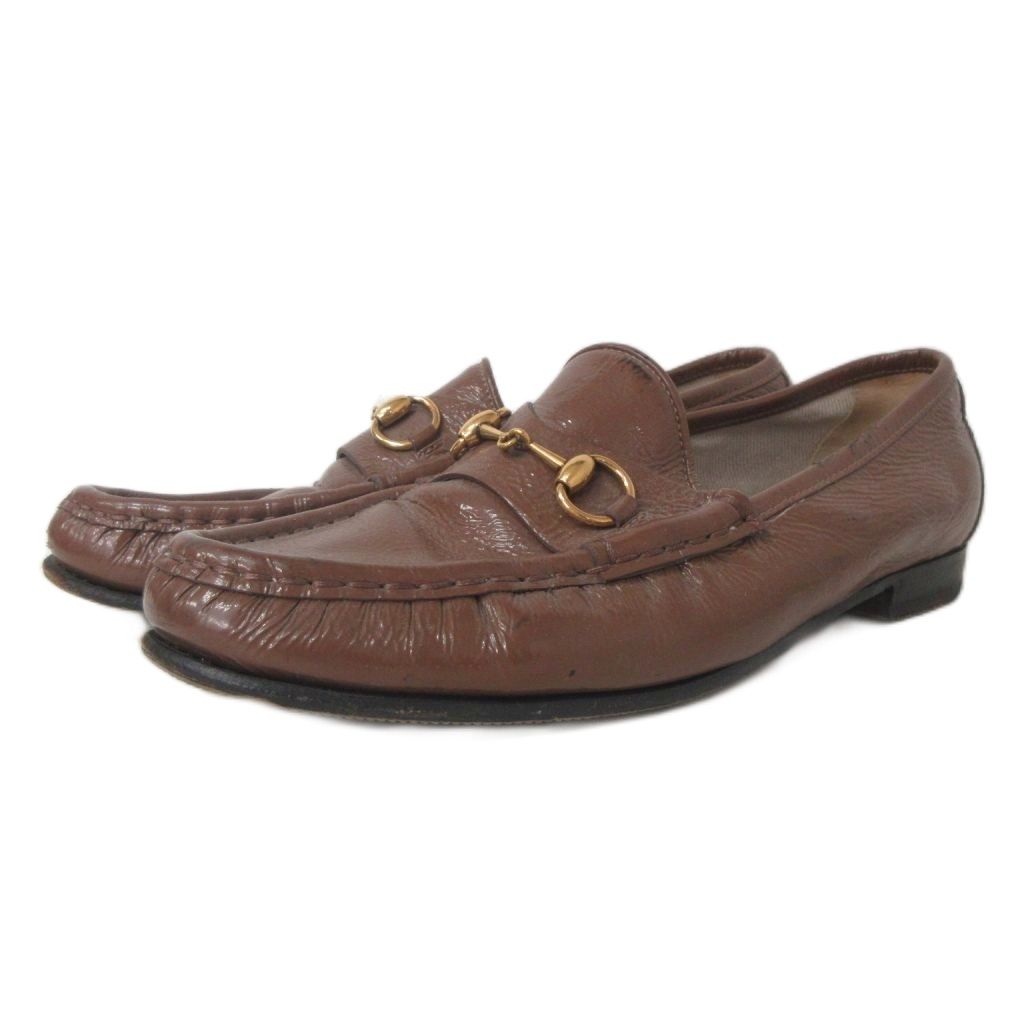 Gucci Loafers Leather Shoes Horsebit Glossy Brown — view 2