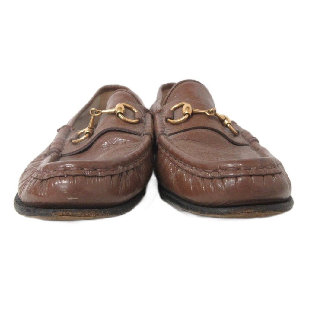 Gucci Loafers Leather Shoes Horsebit Glossy Brown — view 3