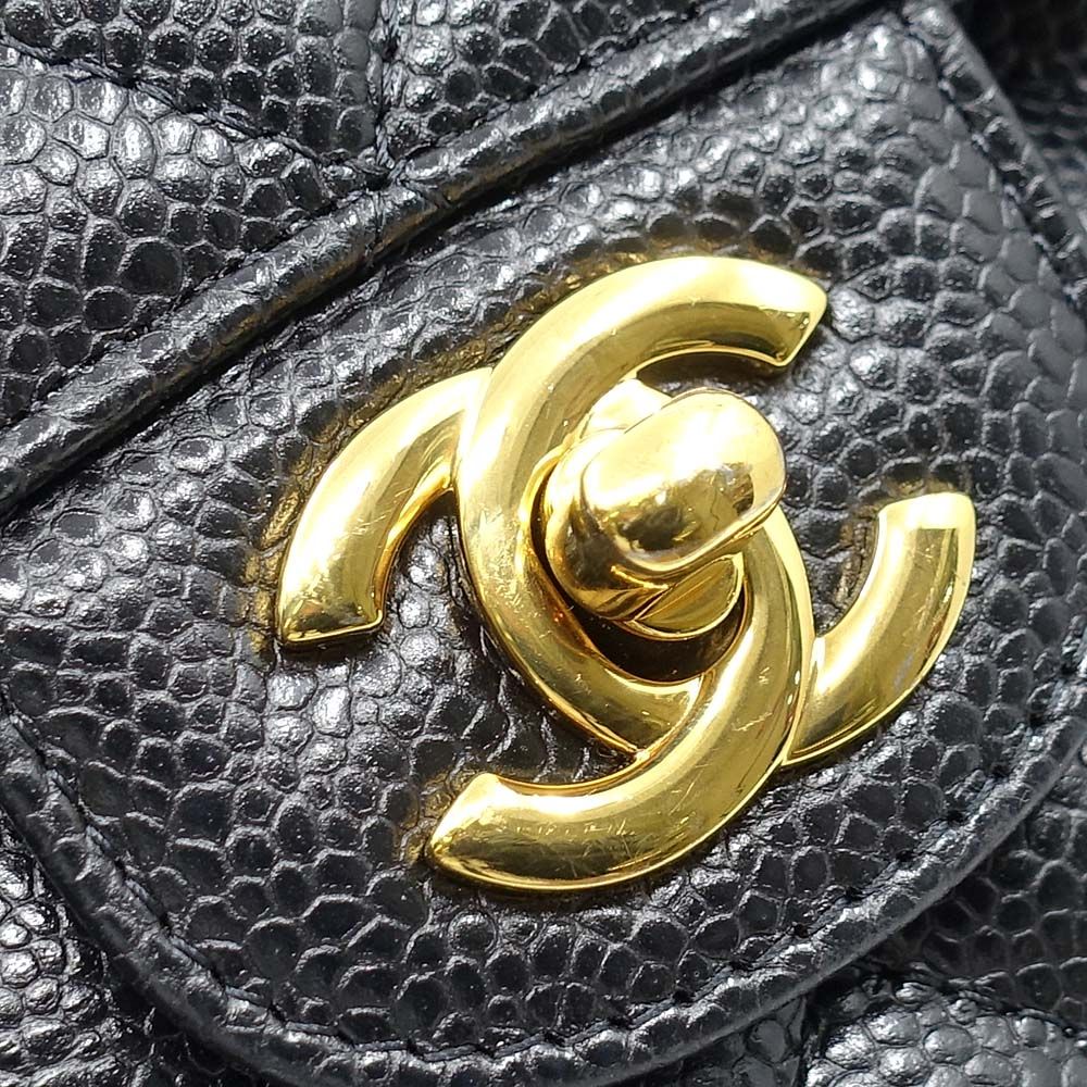 Chanel Bag Quilted 23 Caviar Leather Double Flap CC Logo — view 2
