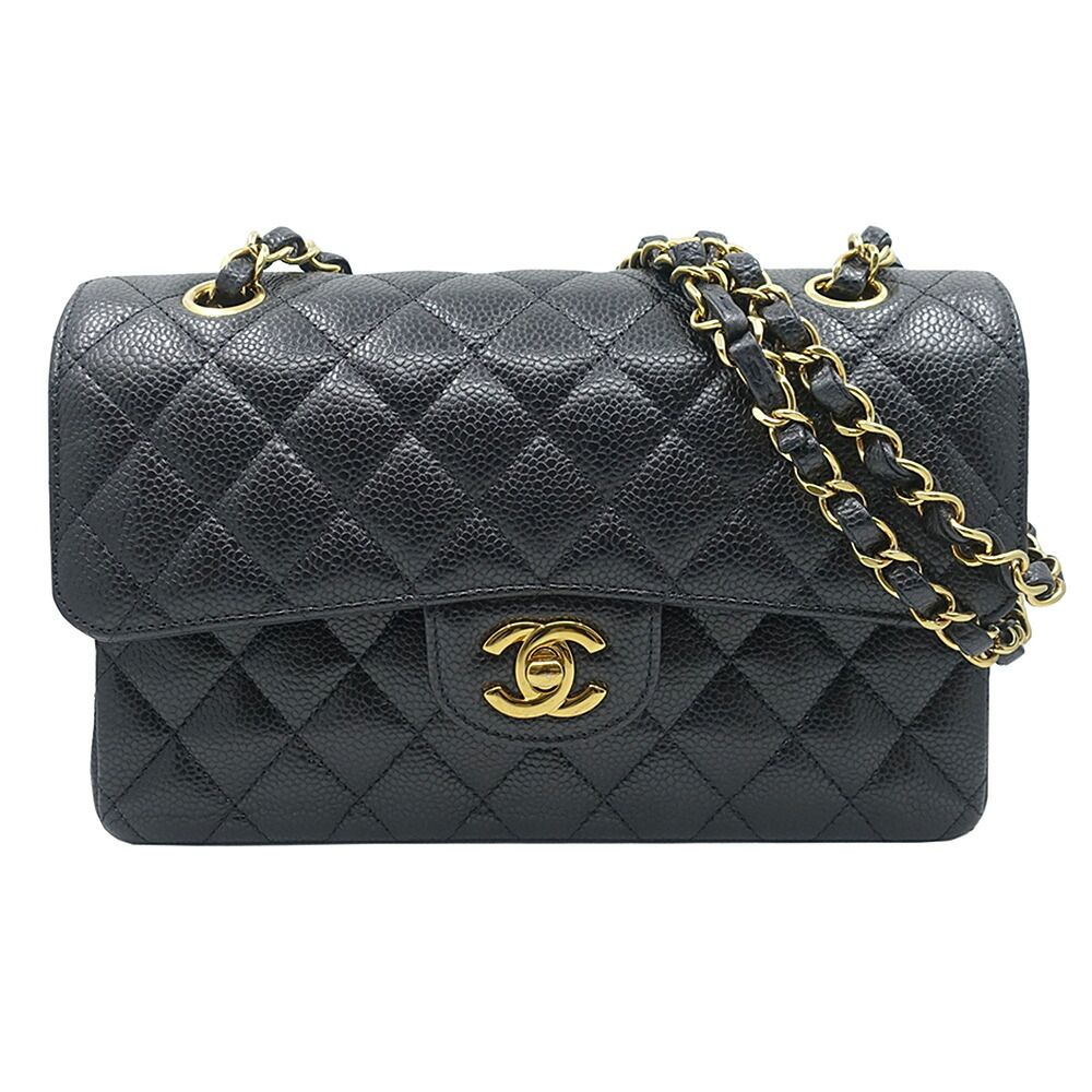 Chanel Bag Quilted 23 Caviar Leather Double Flap CC Logo