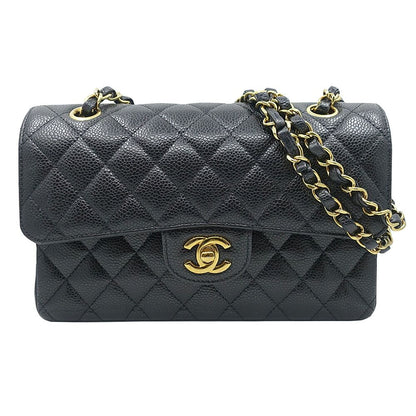 Chanel Bag Quilted 23 Caviar Leather Double Flap CC Logo