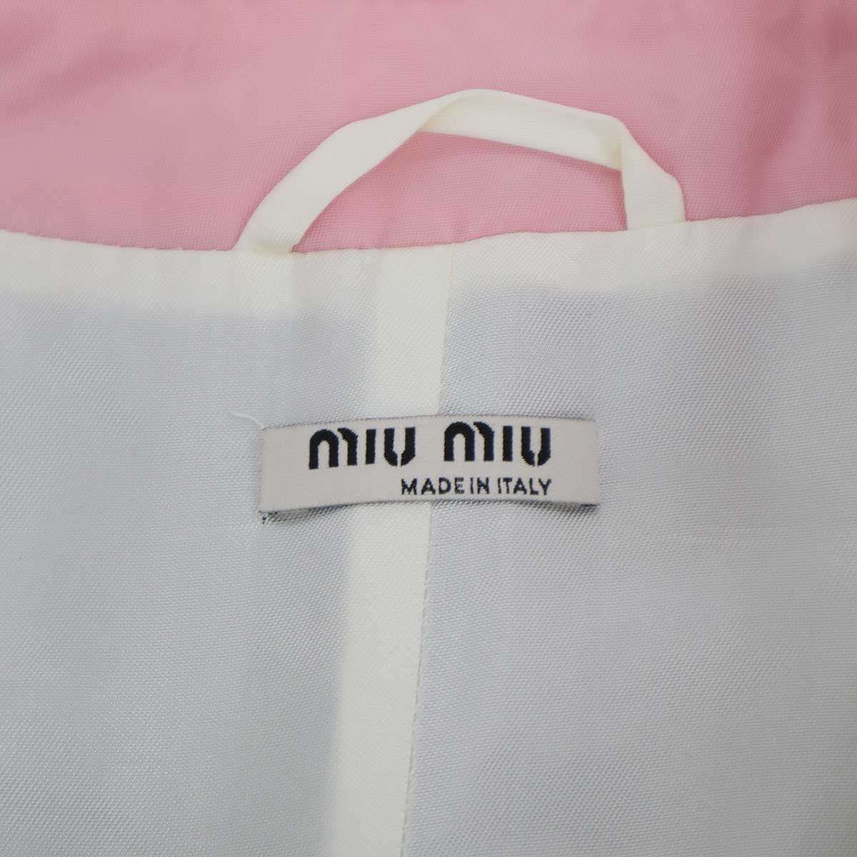Miu Miu Cat Patch Satin Varsity Jacket Black 40 — view 3