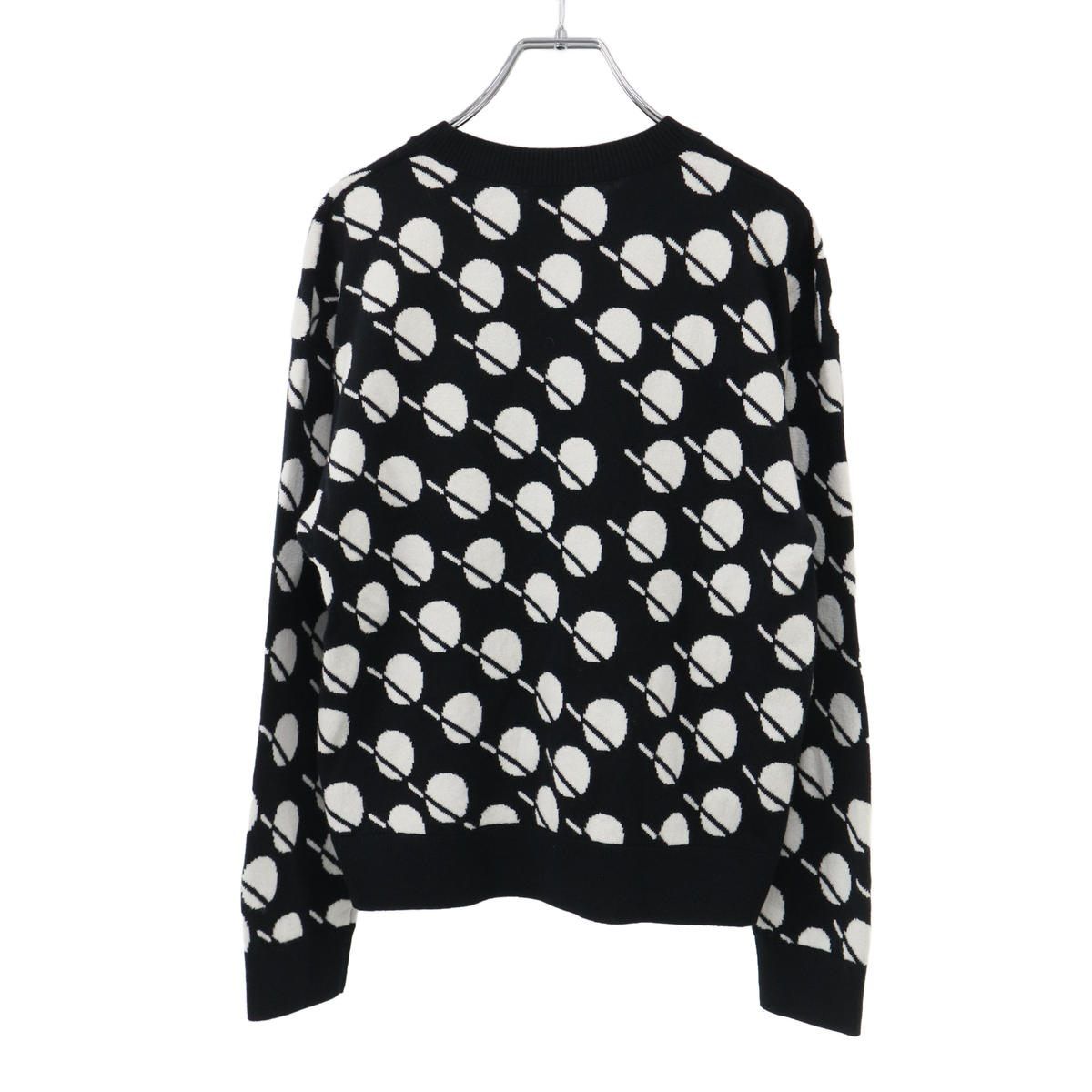 Chanel Logo Dot Cashmere Knit Sweater Black White 38 — view 2