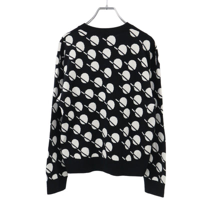 Chanel Logo Dot Cashmere Knit Sweater Black White 38 — view 2