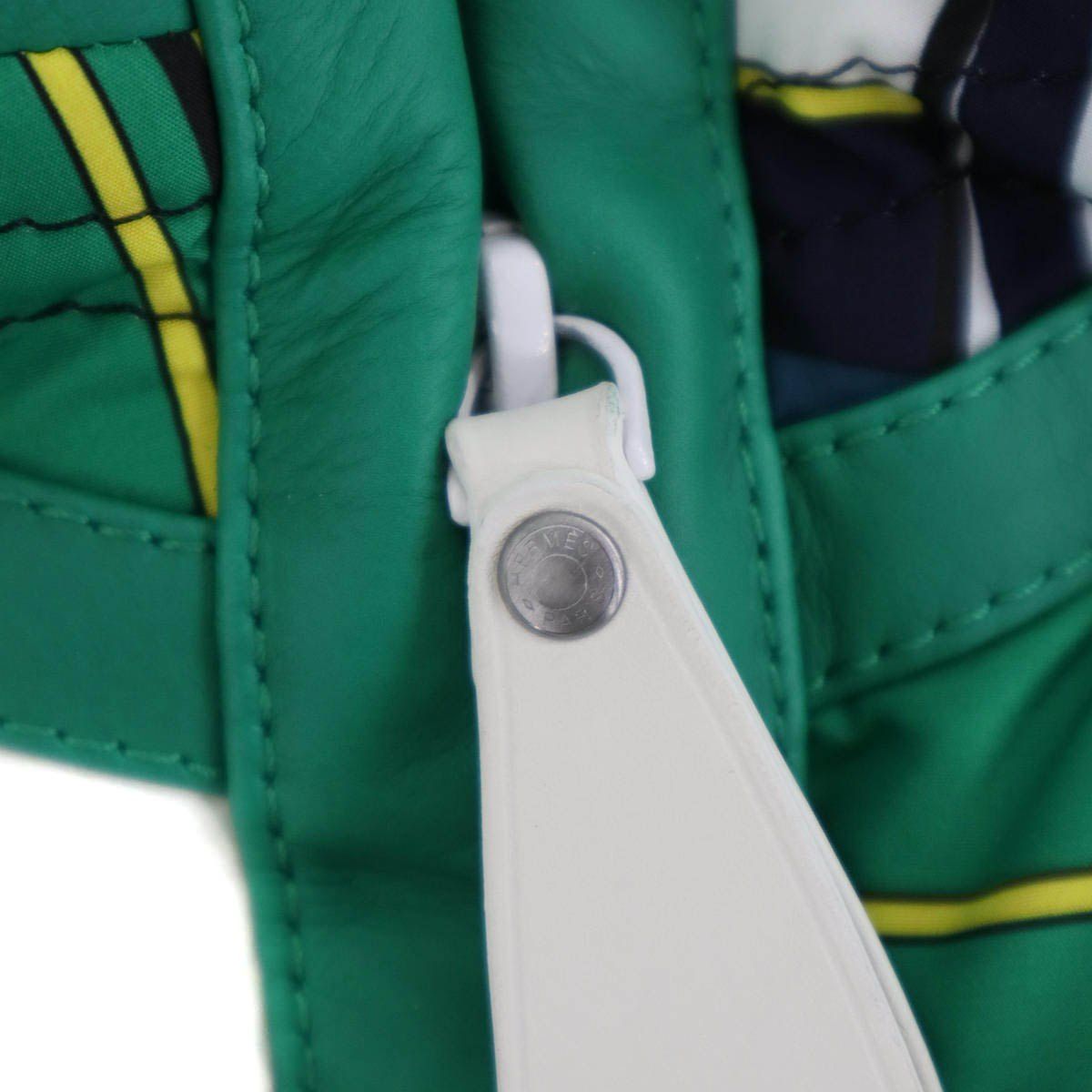 Hermes Geometric Leather Trim Down Vest Mix 42 — view 8