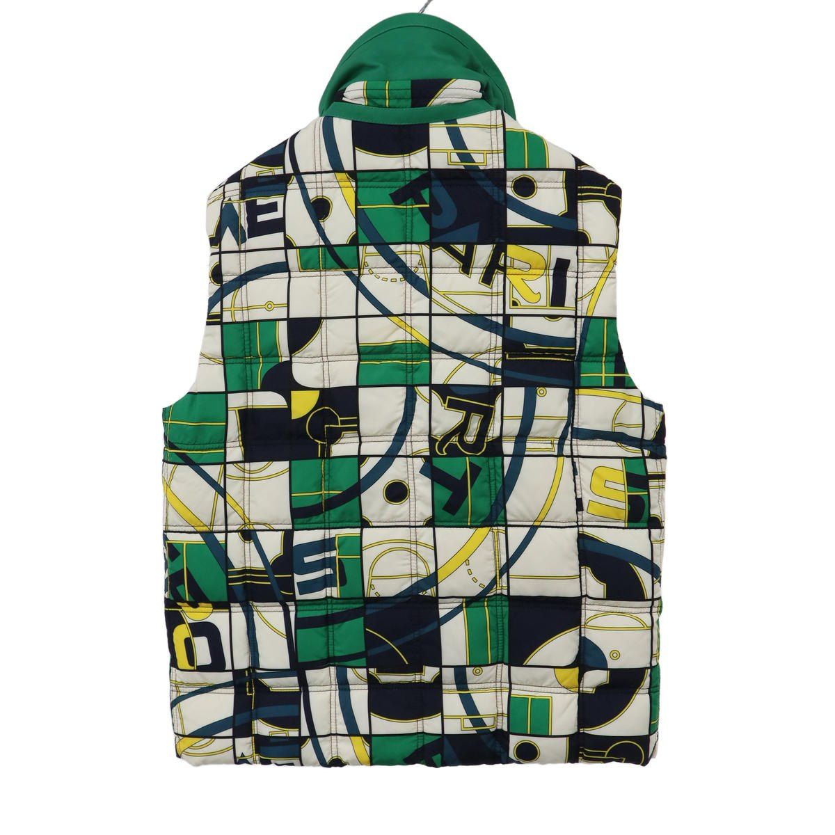Hermes Geometric Leather Trim Down Vest Mix 42 — view 2