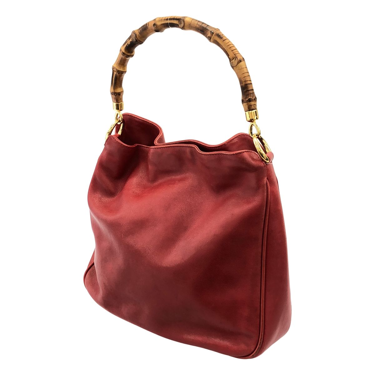 Gucci 2-Way Bamboo Shoulder Bag Red — view 2
