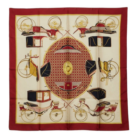 Hermes Carre 90 les Voitures Transformation Folding Top Carriage Scarf Large