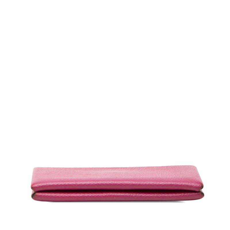 Hermes Calvi Card Case Purple Leather — view 3