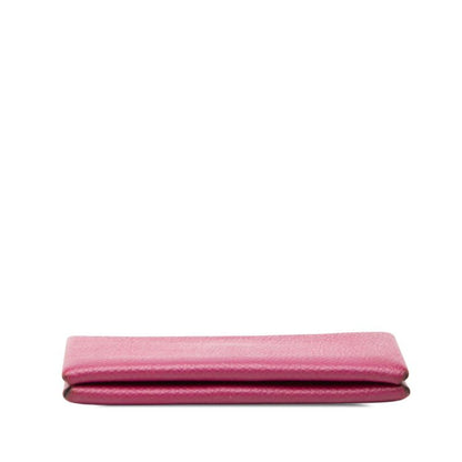 Hermes Calvi Card Case Purple Leather — view 3