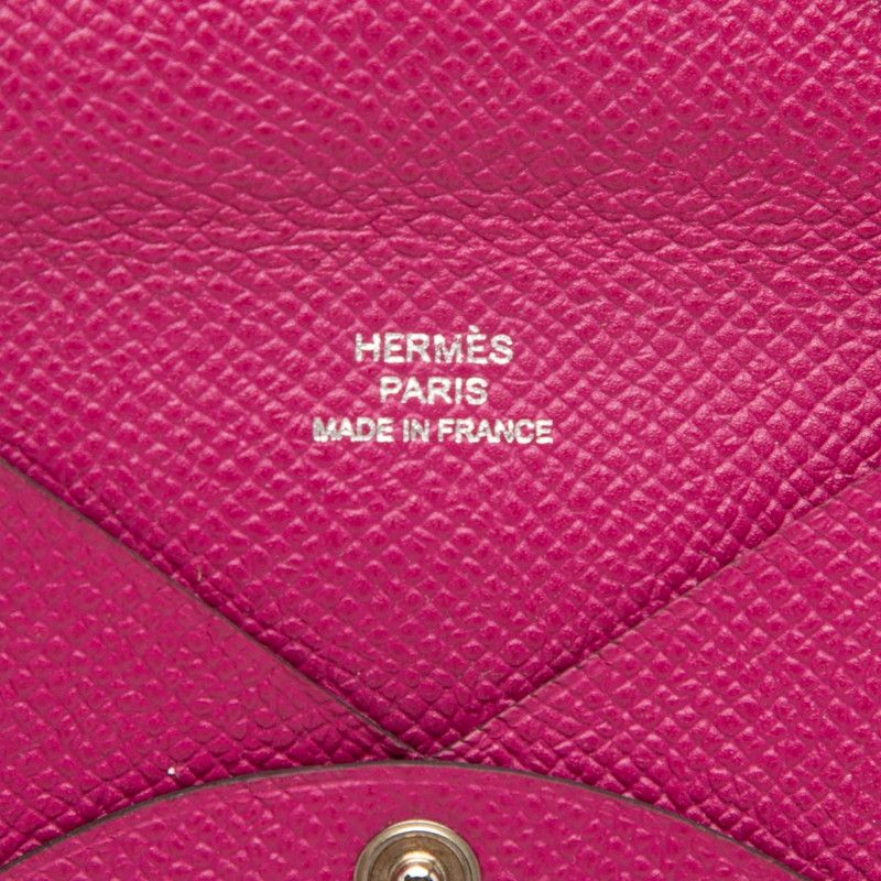 Hermes Calvi Card Case Purple Leather — view 5