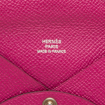 Hermes Calvi Card Case Purple Leather — view 5