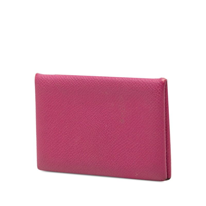 Hermes Calvi Card Case Purple Leather — view 2