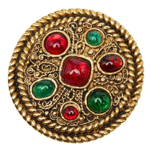 Chanel Brooch Pins Round Gold Plated