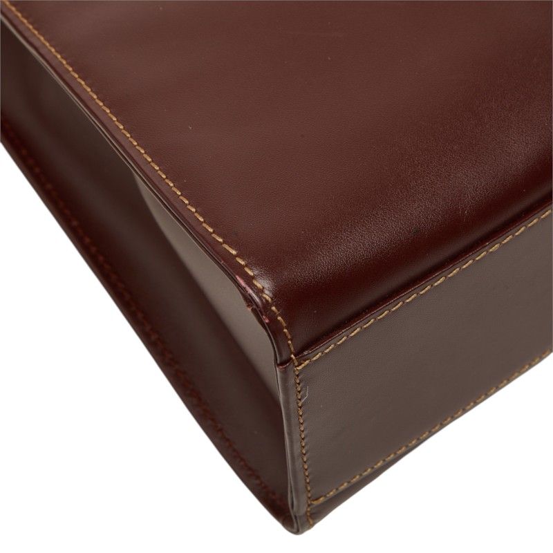 Cartier Must Line Handbag Wine Red Leather — view 5
