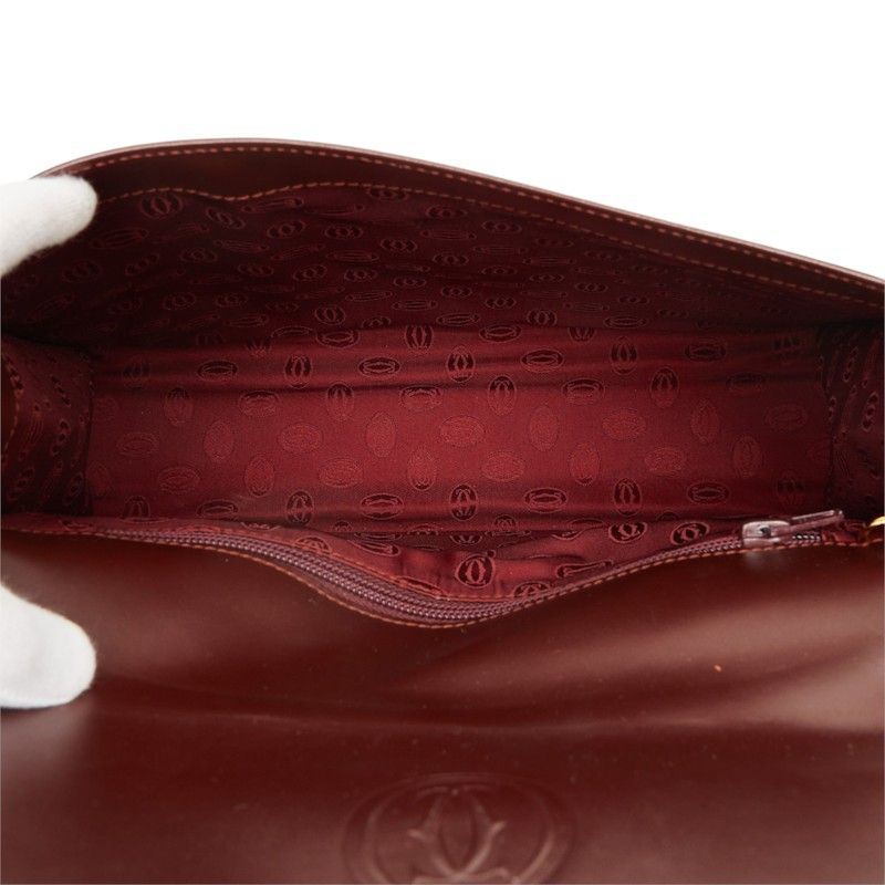 Cartier Must Line Handbag Wine Red Leather — view 8