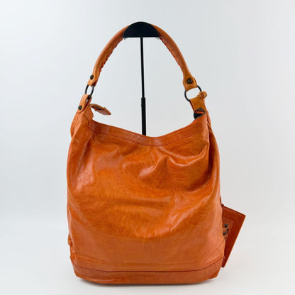 Balenciaga the Day Shoulder Bag Leather Orange Vintage — view 2