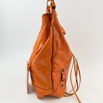 Balenciaga the Day Shoulder Bag Leather Orange Vintage — view 4