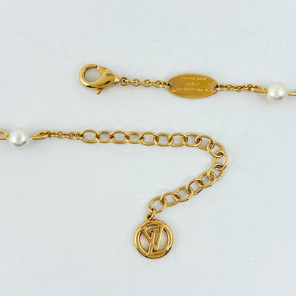Louis Vuitton Necklace Faux Pearl Gold — view 3