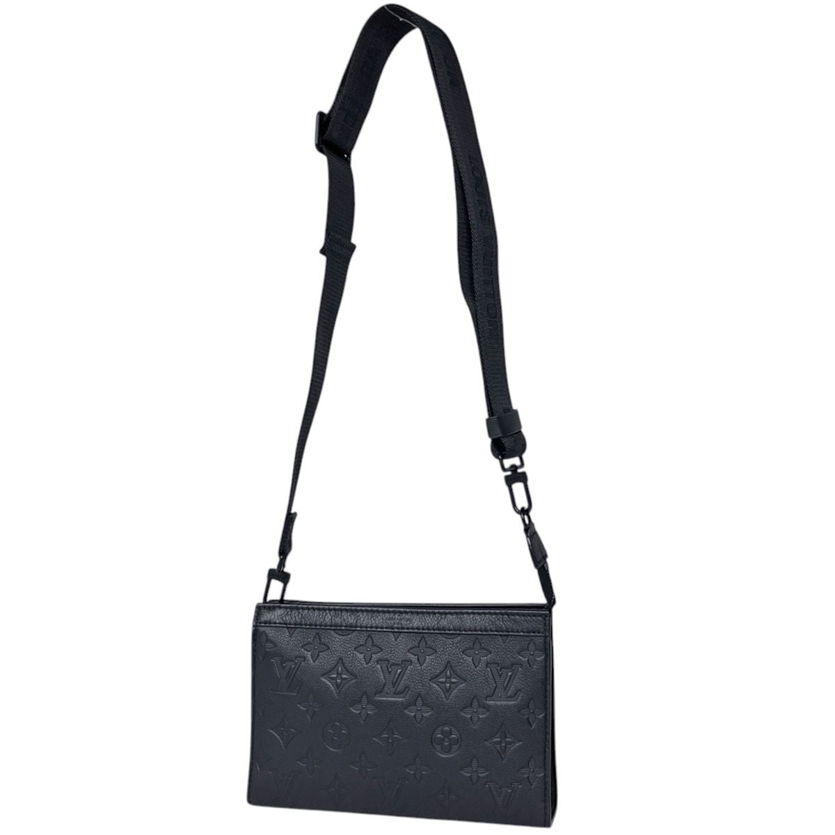 Louis Vuitton Gaston Wearable Wallet Shoulder Bag Monogram Shadow Leather Black