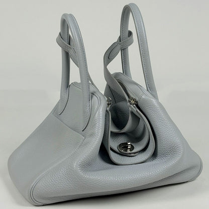 Hermes Lindy 30 Shoulder Bag Taurillon Blue Pale — view 6