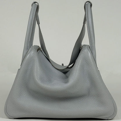 Hermes Lindy 30 Shoulder Bag Taurillon Blue Pale — view 3