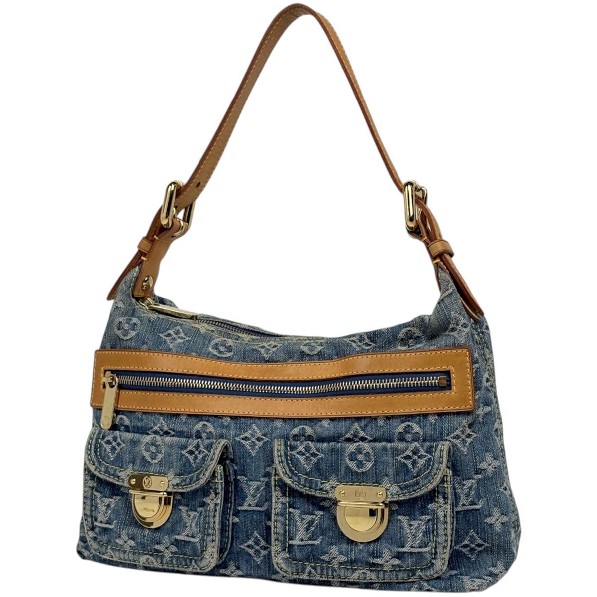 Louis Vuitton Baggy PM Shoulder Bag Monogram Denim Blue