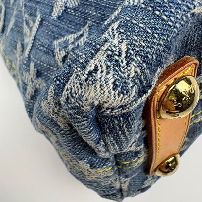 Louis Vuitton Baggy PM Shoulder Bag Monogram Denim Blue — view 4