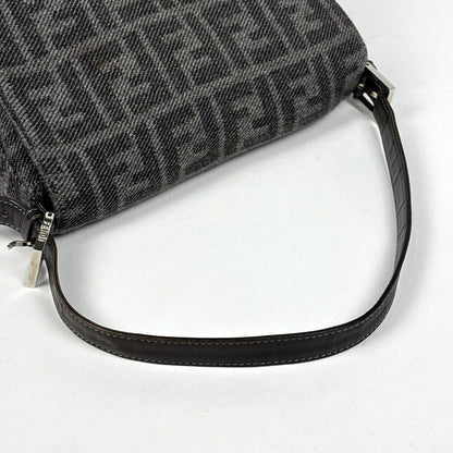 Fendi Shoulder Bag Zucca Pattern Mamma Baguette Fabric Gray — view 8