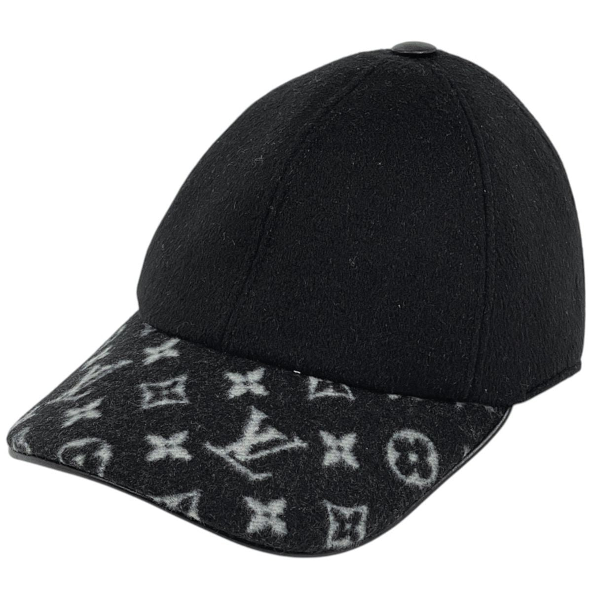 Louis Vuitton Cap & Dress Hat Monogram Wool Silk Black